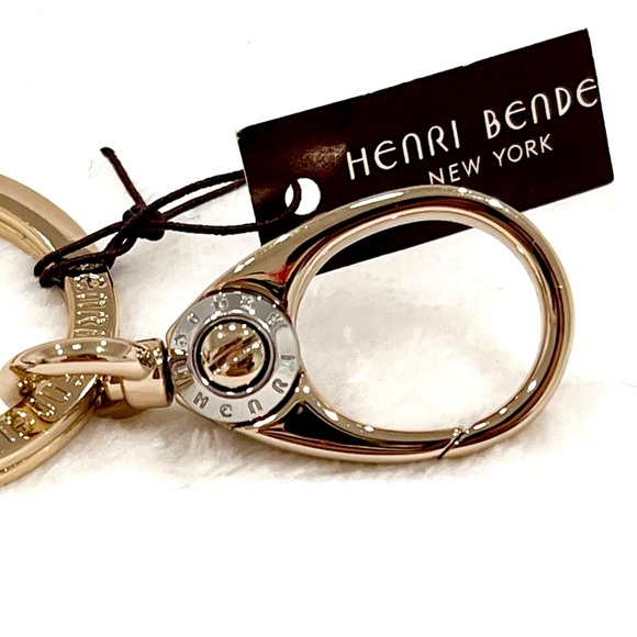 Henri Bendel Bow Iconic Centennial  Stripe Key Fob DUST BAG & GIFT BOX NWT - Picture 7 of 8